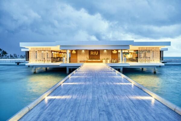 Luxury Maldives overwater villa at tropical island resort