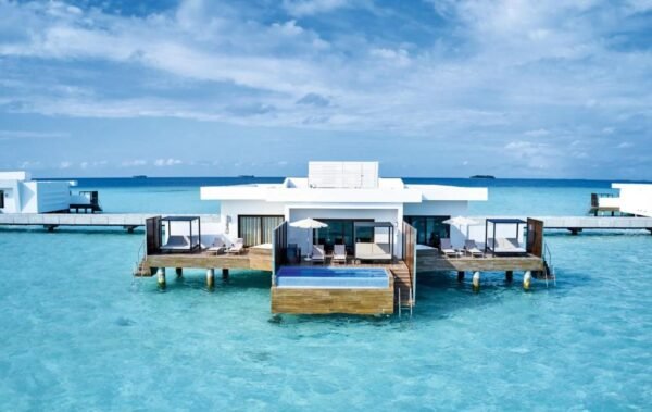 Luxury Maldives overwater villa at tropical island resort